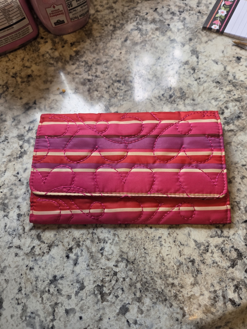 Women's Wallet Clutch Colorful Avon Quilted Striped
